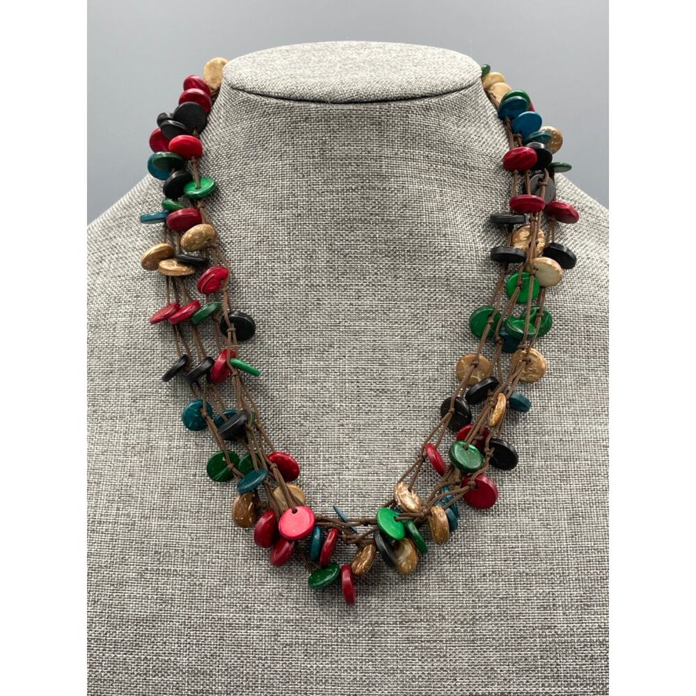 Calypso Studios Coconut "Shells" Necklace Four Strand New With Tag